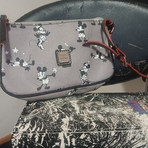 Dooney & Bourke Gray Crossbody Bag with Mickey Mouse Pattern